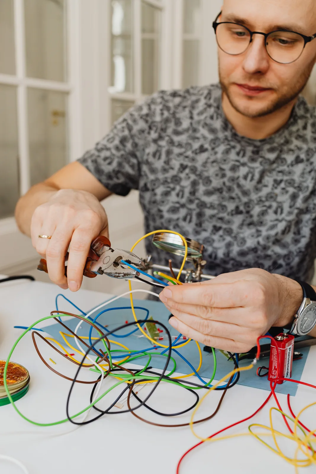 Preparing conductors at the bench, for commercial electrical in London