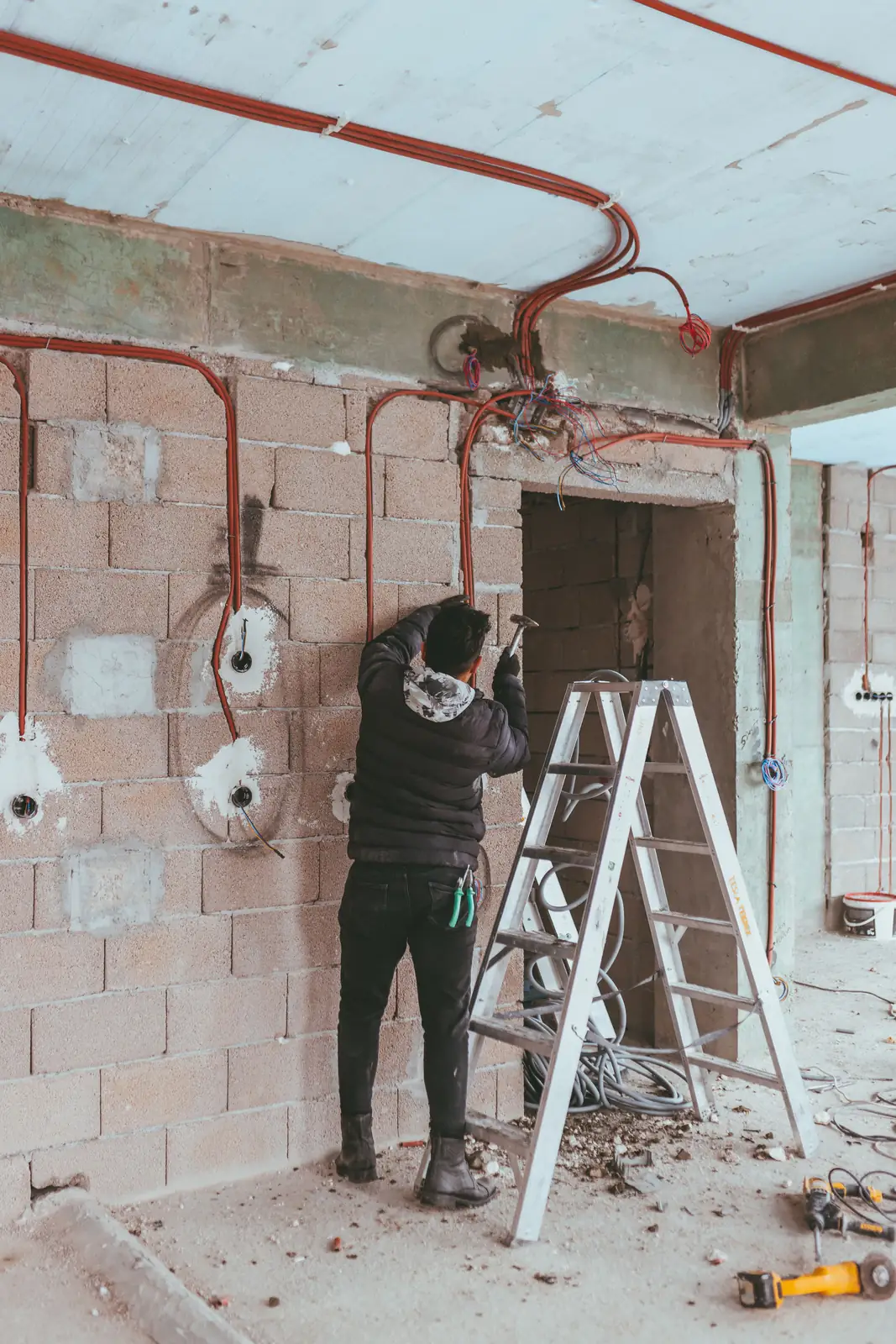 First-fix conduit and back boxes on site, for electrical inspection in London